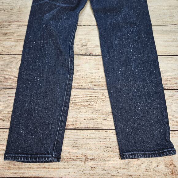 Levi’s PREMIUM Wedgie Straight Button Fly BIG E jeans Size 24 Blue Spotted - Picture 7 of 9